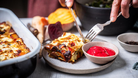 Wurzelgemüse-Frittata mit Himbeer-Ketchup