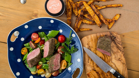 Lammfilet mit Bohnensalat 