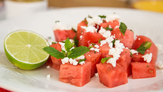 Melonensalat mit Feta und Minze