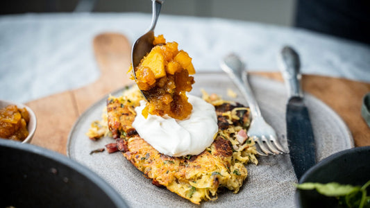 Saarländischer Dibbelabbes mit Apfel-Zwiebel-Chutney