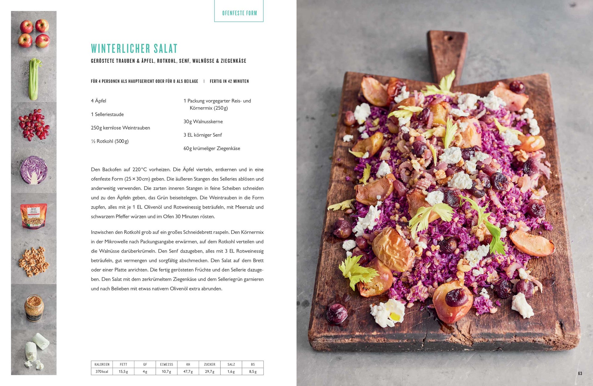 Wintersalat mit geröstetem Gemüse, Käse und Geschenkset ONE von Jamie Oliver Cajun Gewürz.