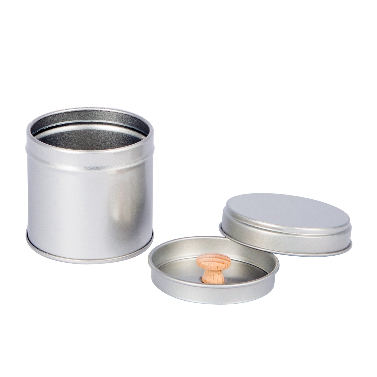 12 silberne Gewürzdosen mit Aromadeckel inkl. 12 Etiketten