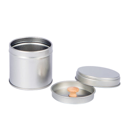 12 silberne Gewürzdosen mit Aromadeckel inkl. 12 Etiketten