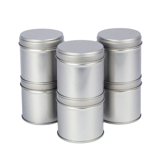 12 silberne Gewürzdosen mit Aromadeckel inkl. 12 Etiketten