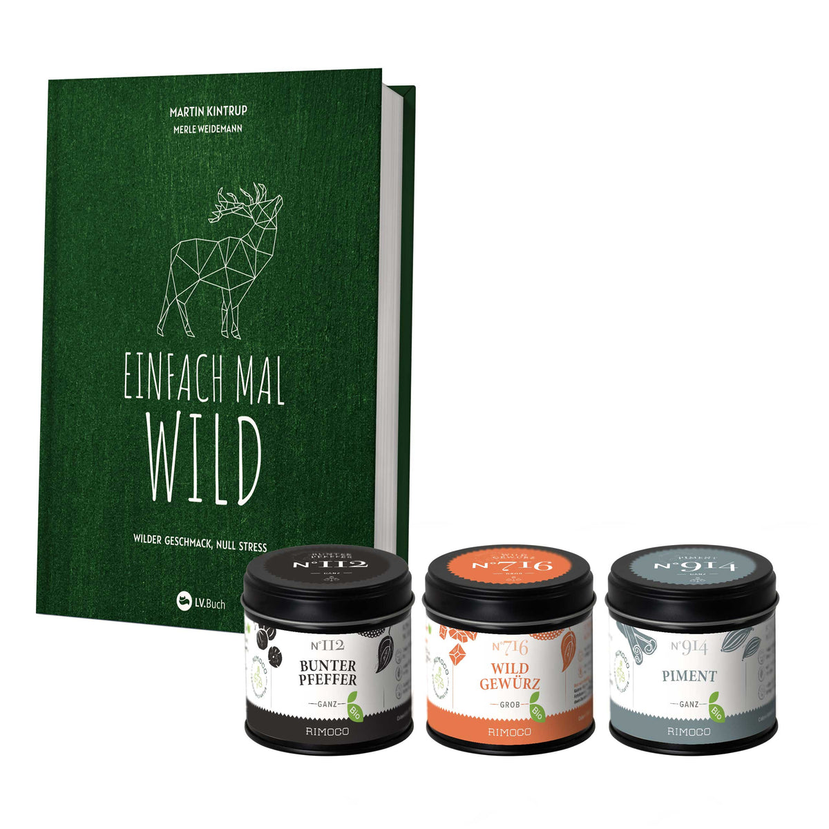 Geschenkset Einfach mal Wild Kochbuch & Gewürze