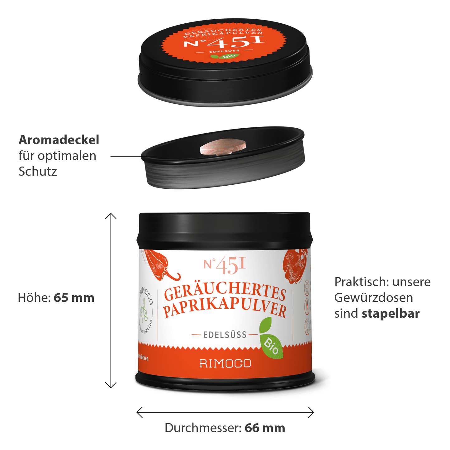 Bio geräuchertes Paprikapulver edelsüß