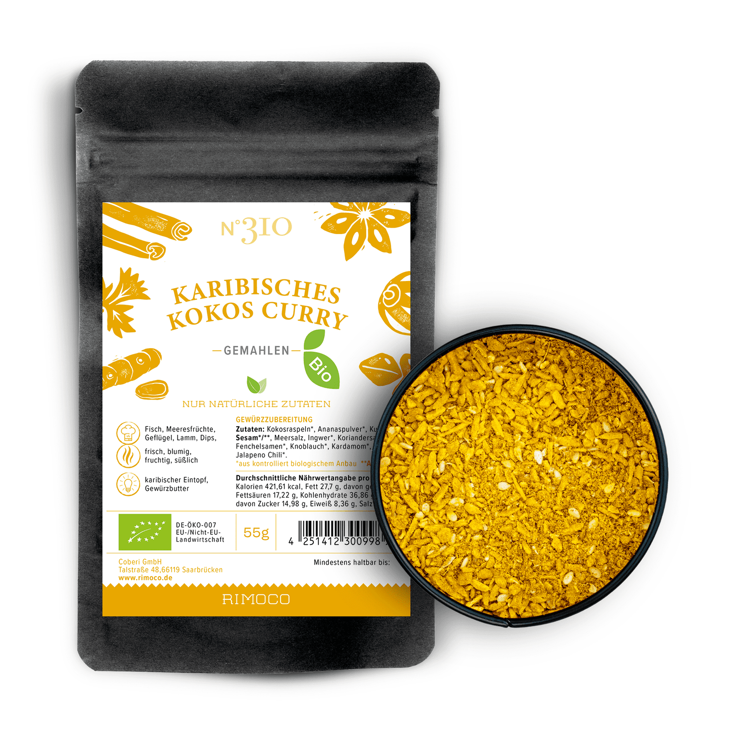 Bio Karibisches Kokos Curry