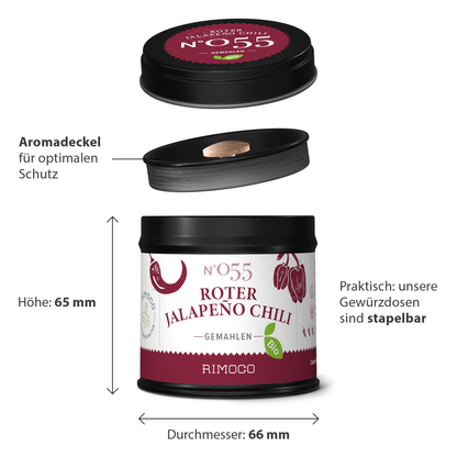 Bio Roter Jalapeño Chili gemahlen